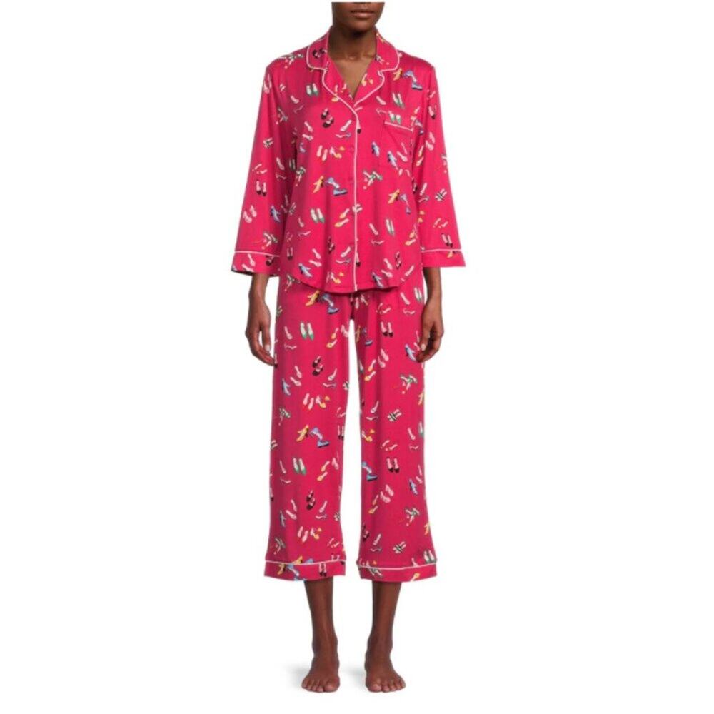 NWT Kate Spade Women's Housewarming Cropped 2pc Pajama Set Party Shoe Size XL
